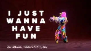 I Just Wanna Have Fun - Flint | AUDIO VISUALIZER 4K MUSIC VIDEO | ABSTRACT BLENDER DANCING ANIMATION
