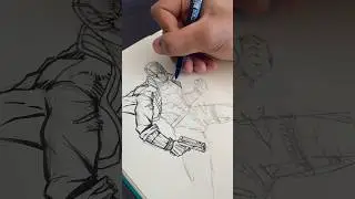 Drawing RED HOOD 🔥✍️ #comicart #drawing #inksketch #comicartfans #shorts
