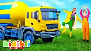 Spaß mit Betonmischern! | Lerne Große Baufahrzeuge kennen | Kidibli