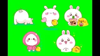 Cartoon cute habit GREEN SCREEN effect