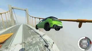 Сars Trying To Jump Over the Destroyed Bridge #1 BeamNG Drive