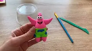 DIY SpongeBob air dry clay. Мастер класс для детей лепим патрика из воздушного пластилина.