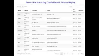 DataTables - Server side Processing with PHP and MySQL