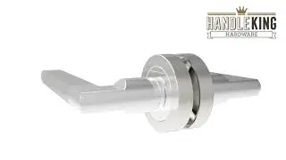 Square Lever Chrome Door Handles on Rose with Duo Finish - Handle King
