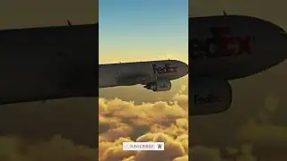 Beautiful sunset inibuilds FedEx A300 watch full video on my channel.#aviation #msfs2020 #planes