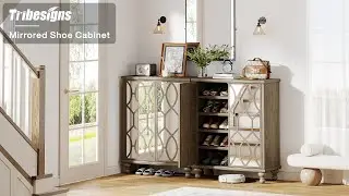 Tribesigns 5-Tier Mirrored Shoe Cabinet - NY143 #homedecor