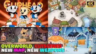 Cuphead DLC Overworld, Title Screen, Mrs Chalice Results Screen, All Bosses so Far