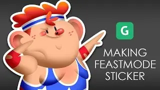FeastMode Sticker (Digital Character Painting)