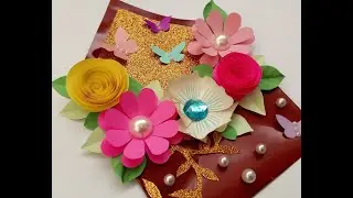 #Postcard-envelope with flowers made of paper with your own hands#