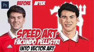 Speed Art Facundo Pellistri into Vector Art | using Adobe Photoshop