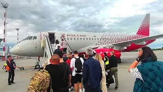 Superjet 100 а/к Россия. Перелёт Хабаровск - Владивосток. Взлёт над городом!