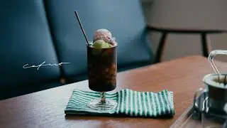 Cold drinks on hot days. Coffee and carbonated water.
