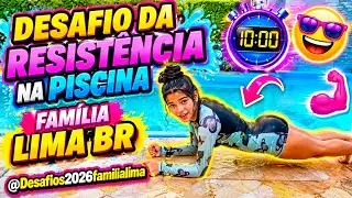 Desafio da Resistência na piscina com a mãe Família Lima BR 