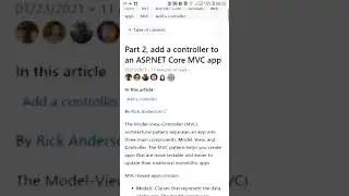 Part 2, add a controller to an ASP.NET Core MVC app