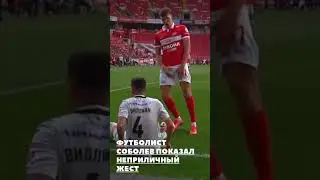 Футболист Соболев показал неприличный жест  во время матча