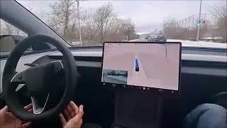 Tesla FSD Probefahrt München - Abfahrt vom Tesla Center