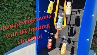 hunt for Pokemons with the hunting slingshot,  full butterfly slingshot shooting 10mm steel ammo