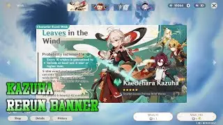 Pulling for Kazuha 50/50 | Kazuha Rerun banner | Genshin Impact