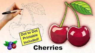 How to Draw dot to dot - CHERRIES - Drawing step by step for kids
