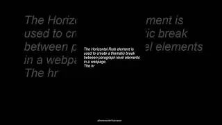 HTML BASIC COURSE - Horizontal Rule Element