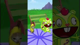 Banana Cat Apple Cat and Happy Cat meet the Happy Tree Friends