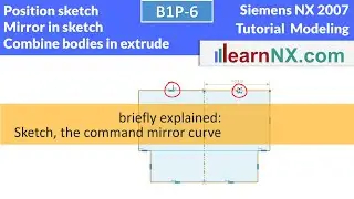 Siemens NX Tutorial | Position sketch, Combine bodies in extrude, Mirror in sketch