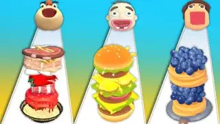 NOODLE RUN vs BURGER RUSH vs PANCAKE RUN - Gameplay All levels