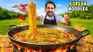 Cooking 100 Packet Korean Noodles -मसालेदार देसी कोरियन नूडल्स 😋 | 7 Days Cooking Challenge | Dare 4