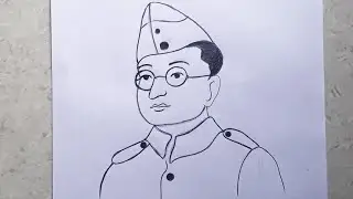 Netaji Subhas Chandra Bose drawing || How to draw Netaji step by step || drawing for beginners