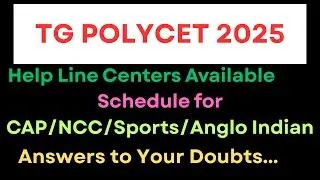 TG POLYCET 2025|List of Help Line Centres|GPTS and Govt Degree CollegesISpecial categories schedule