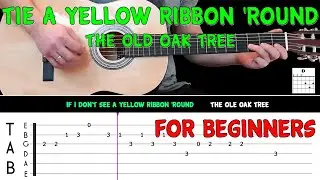 TIE A YELLOW RIBBON | Easy guitar melody lesson for BEGINNERS (with tabs) - Tony Orlando