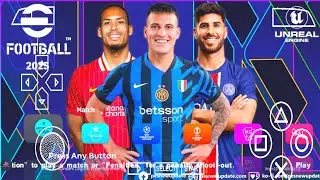 Efootball PPSSPP 2025 New Update Transfer & Kits | Camera Ps5 High Graphics
