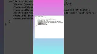 How to make a Simple GUI App in Java under 60 seconds using JTextField (Swing Library)