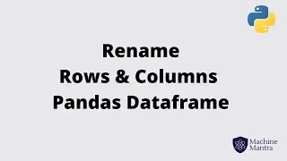 How To Rename Rows and Columns in Pandas Data Frame