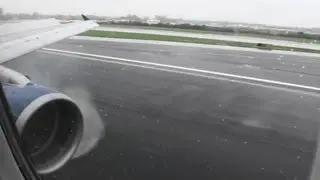 Epic Reverse Thrust!!!  Incredible HD A321 Landing In Philadelphia In A Heavy Downpour!!!
