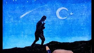 kolay Atatürk çizimi pastel boya çalışmaları