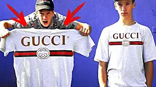 ШКОЛЬНИК СДЕЛАЛ ФУТБОЛКУ GUCCI и SUPREME / КАК СДЕЛАТЬ ФУТБОЛКУ ГУЧИ И СУПРИМ