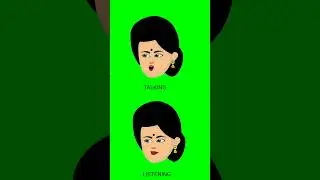 old hairstyle| women face | green screen | talking listening animation 
