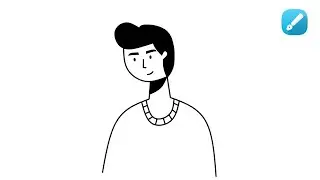 Simple Digital Black and White Sketch Art | Flat Character | Infinite Design App