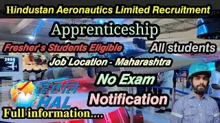 Hindustaan Aeronautics Limited Recruitment 2024 || Apprenticeship || All students.
