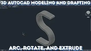 Complete 3D AutoCAD Video with Dimensions - Arcs, Rotate, and Extrude #autocad #inventor #autodesk