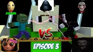 Monster School : BALDI'S JIGSAW, THE EYE, NUN, MOMO Part 3 (Battle) - Minecraft Animation