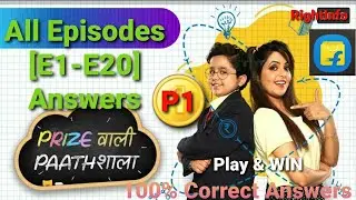 Flipkart Prize Wali Paathshala All Episodes S1 [E1-E20] Answers Part 1