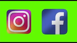 logo instagram dan facebook animasi 3D green screen
