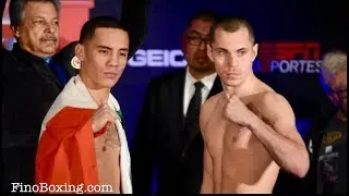 Oscar Valdez vs Scott Quigg (OVER WEIGHT) weigh in & Face Off