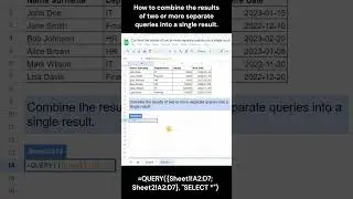 Combine two or more tables in Google Sheets 