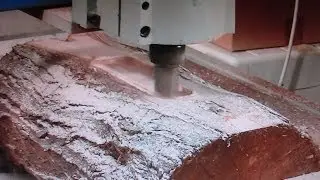 CNC router # 3.5M VIEWS 3D carving Art Décor relief from  firewood logs