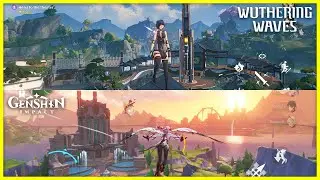 WUTHERING WAVES VS GENSHIN IMPACT MAX GRAPHICS GAMEPLAY COMPARISON | WHICH IS BEST ?? | GI VS WW 😍😲