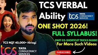 TCS NQT 2026 Verbal Ability Part 02 | Short Tricks to Solve Articles & Parts of Speech Questions 🔥