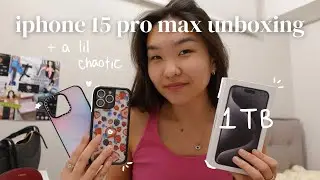 cute + chaotic black iphone 15 pro max 1 TB unboxing | wildflower and casetify cases! 🍓🫐